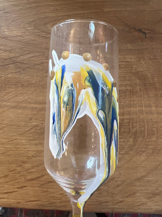 Champagne glass hand painted - set of 2