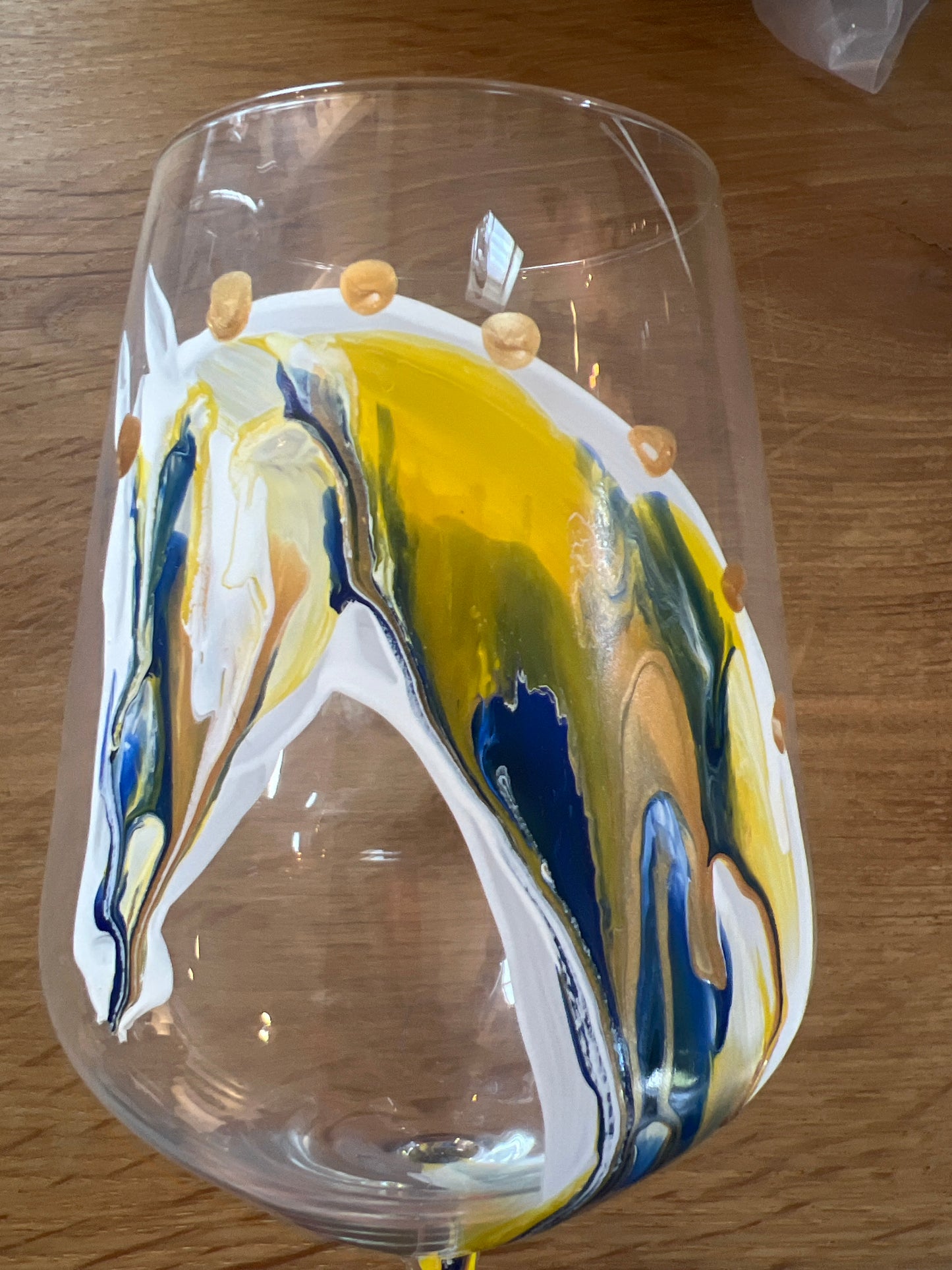 Hand painted wine glass